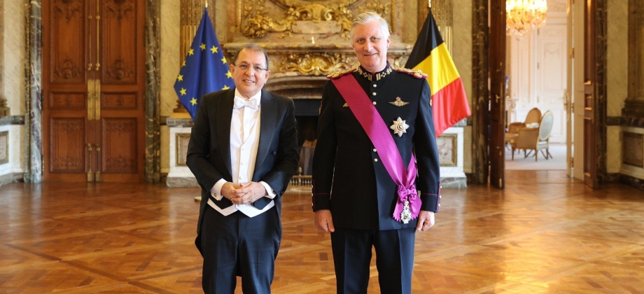Embajador Jorge Rojas Rodriguez presentó cartas credenciales a Su Majestad el Rey Felipe I de Bélgica