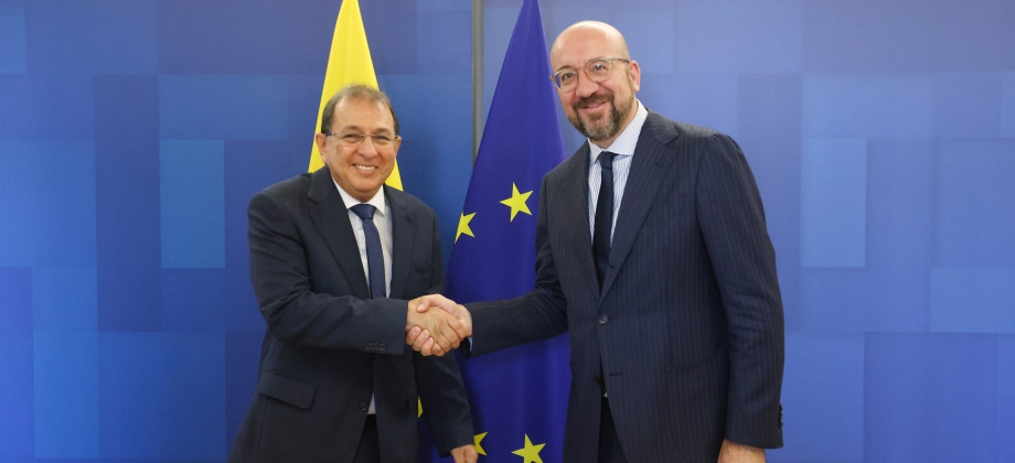 Embajador de Colombia Jorge Rojas Rodríguez, presentó cartas credenciales ante el presidente del Consejo Europeo, Charles Michel