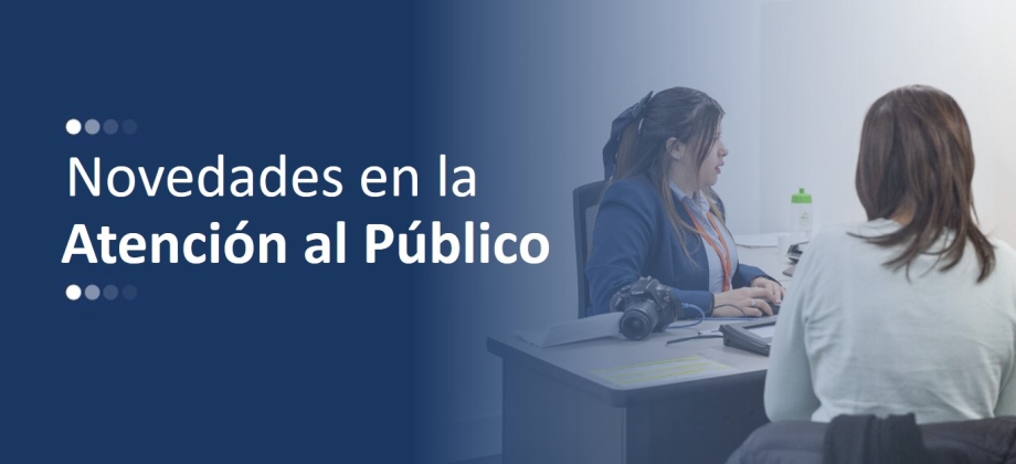 Banner general de novedades de atención al público en el que se ven un usuario y de alguien que lo atiende