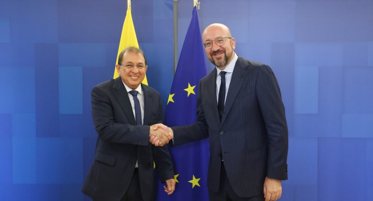 Embajador de Colombia Jorge Rojas Rodríguez, presentó cartas credenciales ante el presidente del Consejo Europeo, Charles Michel