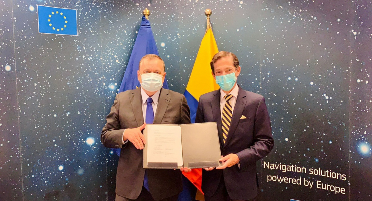 Unión Europea y Colombia firman acuerdo de colaboración relativo a la cooperación en el ámbito de los sistemas mundiales de navegación por satélite